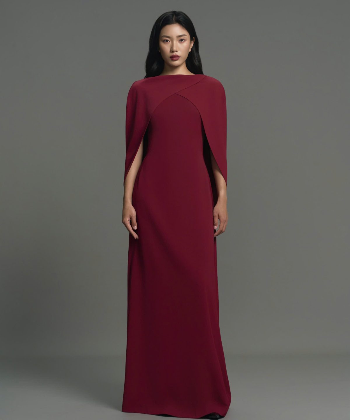 BELLE DRESS MAROON RED